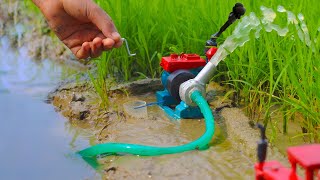 Catch fish using mini water pump  fishing exciting  diy tractor ‪HuntingFishCreator [upl. by Noxin5]