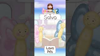 SALVO PÁSCOA JESUS LAVA OS PÉS DOS DISCÍPULOS · DESENHO BÍBLICO INFANTIL KIDS CRIANÇAS shorts [upl. by Einimod]