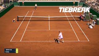 TIEBREAK  Rafael Nadal Vs Matteo Berrettini I Roland Garros I Expert Difficulty PS5 [upl. by Eckblad]