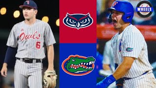 FAU vs 6 Florida Highlights Both Games  2023 College Baseball Highlights [upl. by Atiuqahs]