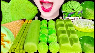 ASMR GREEN TEA FOODS HAAGENDAZS ICE CREAM 녹차 디저트 먹방 EATING SOUNDS [upl. by Eifos]