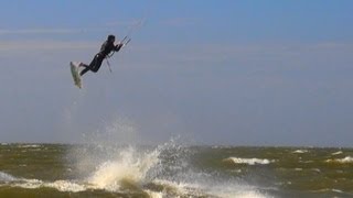 Extreme Stormy Kite Surfing Jumps [upl. by Rona16]