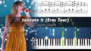 Taylor Swift  tolerate it Live at the Eras Tour  Accurate Piano Tutorial with Sheet Music [upl. by Lapotin]