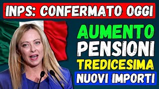 🚨INPS AUMENTO CONFERMATO 👉 Pensioni Tredicesima 2024 Nuovi importi per i Pensionati 💶 [upl. by Gustave]