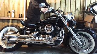 Yamaha XVS 650 DragstarVStar 2001  Bobber project  killer sound [upl. by Nraa609]