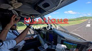 COCKPIT VIEW TAKEOFF  TWIN OTTER DHC6  MUSTIQUE  TVSM [upl. by Uriah]