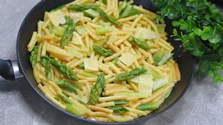 Dieses Spargel Rezept ist so lecker dass ich es jeden Tag mache Nudel Pfanne mit grünem Spargel [upl. by Yrakaz]