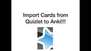 How to Import Quizlet Flashcards into Anki [upl. by Attenborough]