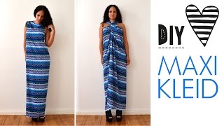 DIY Maxikleid ohne Nähen in 5 Minuten  Sommerkleid Strandkleid Weste langes Kleid selbst machen [upl. by Asiluy182]