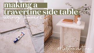 How to make a travertine side table out of pavers for 56 [upl. by Merl]