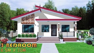 3 BEDROOM  85 SQM  MODERN HOUSE DESIGN IDEA  85X10 M  SIMPLE HOUSE DESIGN [upl. by Past]