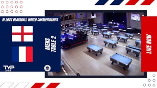 Table 2 England v France  Mens  2024 BI World Blackball Championship Bridlington Spa [upl. by Roana]