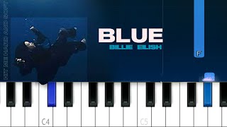 Billie Eilish  BLUE  Piano Tutorial [upl. by Ebenezer685]