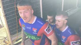 Newcastle Knights walking out for second half against Newtown Jets NRL NSWCup [upl. by Anbul]