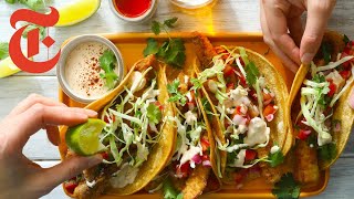 Fried Fish Tacos  NYT Cooking [upl. by Tia917]