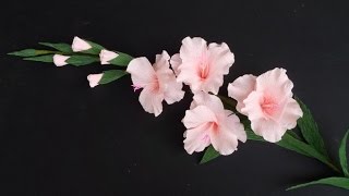 ABC TV  How To Make Gladiolus Flower From Crepe Paper  Craft Tutorial [upl. by Acihsay]