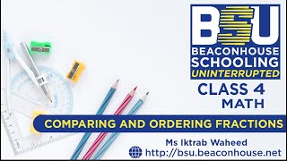 Math  Class 4  Comparing and Ordering Fractions  Ms Iktrab Waheed [upl. by Eciened]