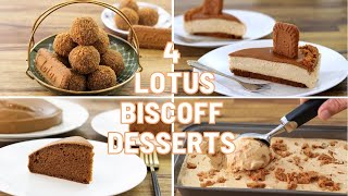 4 Easy Lotus Biscoff Desserts [upl. by Aloel570]