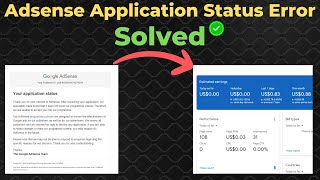 Solve Adsense Application Status Error With These Simple Steps  Adsense Application Status Error [upl. by Toscano]