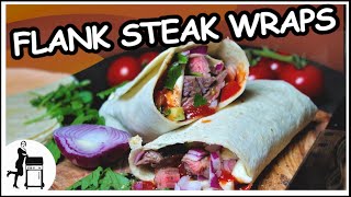 Flank Steak Wrap  schnelles Fingerfood Rezept  Die Frau am Grill [upl. by Lraep203]