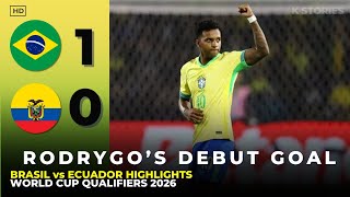 Brazil vs Ecuador 10  All Goals amp Highlights 2024 🔥Rodrygo Goal [upl. by Aleakcim745]