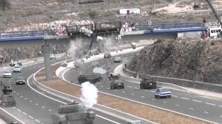 Fast amp furious 6 filming Bridge destruction with tank [upl. by Timothy]