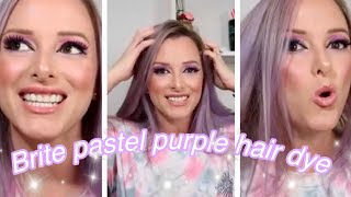 DIY PURPLE HAIR AT HOME  BRITE HAIR DYE [upl. by Jews]