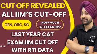 All IIMS Exact CUTOFF  RTI Data  GEN OBC SC ST All Caste CAT Exam CUTOFF [upl. by Ulland447]