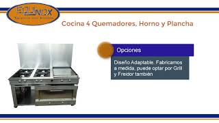 Cocina con 4 quemadores horno y plancha  wwwequinoxcrcom [upl. by Rabkin]