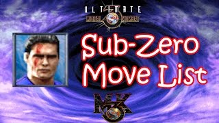 UMK3  MK3  SubZero Move List [upl. by Autry547]