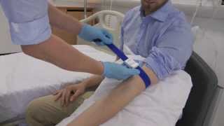 How to apply a tourniquet for clinical skills cannulation and venepuncture [upl. by Nageet]