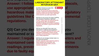 Laboratory Attendant Interview Questions and Answers  Lab Attendant Interview Questions and Answers [upl. by Gabi]