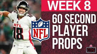 5 Props in 60 Seconds for NFL Week 8 [upl. by Oxley397]