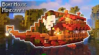 Minecraft How to build a Cozy Boat House on a Mangrove Swamp  Tutorial [upl. by Webster29]