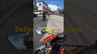 Delivery Boy starte Race 😱 automobile smartphone mt15 funk bike bikestatu youtube intergene [upl. by Hathaway343]