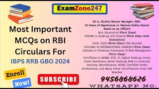 MCQs on RBI Circulars for IBPS RRB GBO and Lateral entry Exams [upl. by Aloysius494]