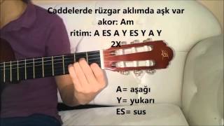 Caddelerde rÃ¼zgar 1  NilÃ¼fer gitar  Saz Kursu Solfej [upl. by Mariejeanne35]