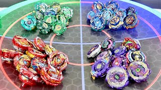 GLOWING MULTICOLORED ANIME STADIUM  Epic Beyblade Burst Marathon Battle [upl. by Kamerman]