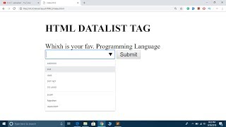 Programming Tip Of The Day 37 HTML5 DataList Tag Explained  Datalist in HTML in Hindi [upl. by Nerhtak]