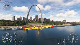 MSFS Fly CL415 around St Louis and Dump Water [upl. by Notgnillew]