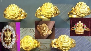 latest gold lakshmi finger ring designs with weight and price  ladies finger rings collection [upl. by Pieter]