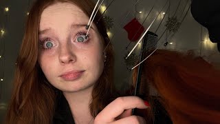 ASMR Girl Who Is Obsessed With You Plays With Your Hair In Class 💆🏼‍♀️ [upl. by Arac]