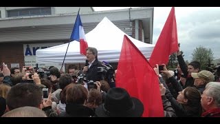 JeanLuc Mélenchon en visite de soutien aux salariés dÅkers Berlaimont [upl. by Uoliram]