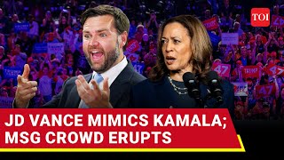 JD Vance Imitates Kamala Harris Crowd Goes Wild At Madison Square Garden Rally I Watch [upl. by Atiuqehs]