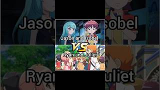 Jason and Isobel vs Ryan and Juliet anime mecard 2v2 [upl. by Yerahcaz]