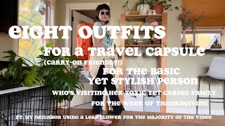 EIGHT FALL OUTFITS basic yet stylish travel capsule [upl. by Sutit854]