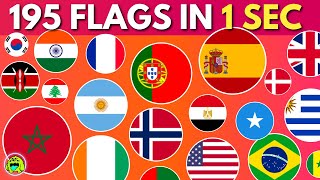 Guess The Flag In 1 Second  195 FLAGS [upl. by Aldarcy]