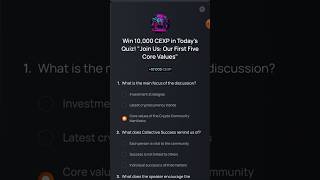 CEXIO Todays Quiz quotJoin Us Our First Five Core Valuesquot  Answers [upl. by Suirad226]