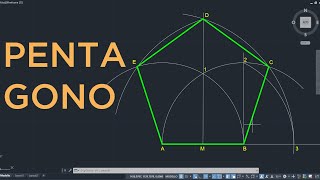 Pentagono regolare dato il lato  Disegno geometrico VS AutoCAD  TTRG [upl. by Asenab]