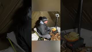 Winter Hammock Tent Camping P2 survival outdoortent bushcraft treetent camping wintercamping [upl. by Ariem]